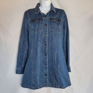 Life In Progress Denim Button Front Tunic Women's Size Medium